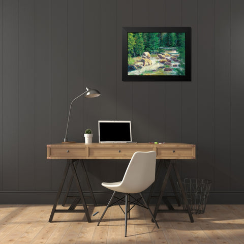 Cascading Stream Black Modern Wood Framed Art Print by Bailey, Carol