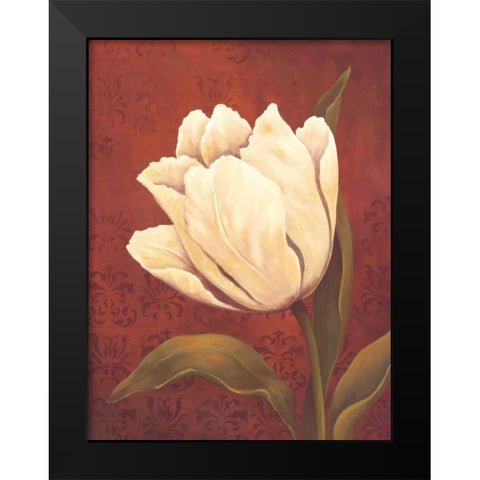 Tulip on Red Black Modern Wood Framed Art Print by Belamar, Ella