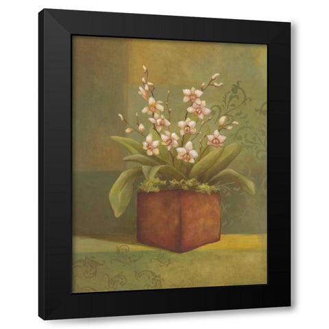 Orchids I Black Modern Wood Framed Art Print with Double Matting by Belamar, Ella