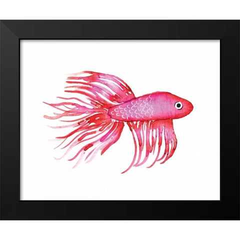 Deep Sea Pink Fish Black Modern Wood Framed Art Print by Berrenson, Sara