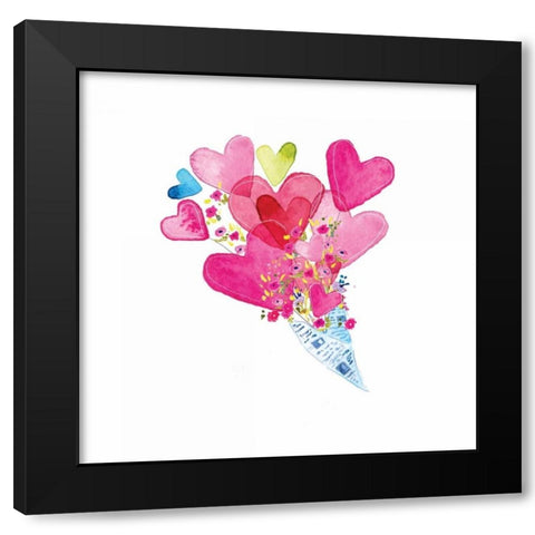 I Heart You I Black Modern Wood Framed Art Print by Berrenson, Sara