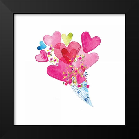 I Heart You I Black Modern Wood Framed Art Print by Berrenson, Sara