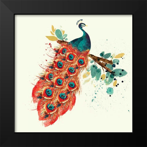 Peacock I Black Modern Wood Framed Art Print by Berrenson, Sara