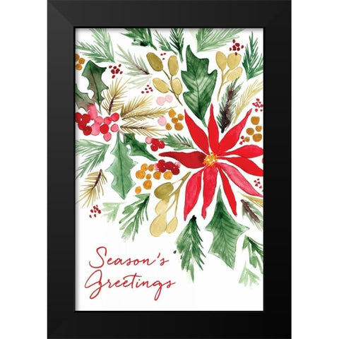 Poinsettia Pine Black Modern Wood Framed Art Print by Berrenson, Sara