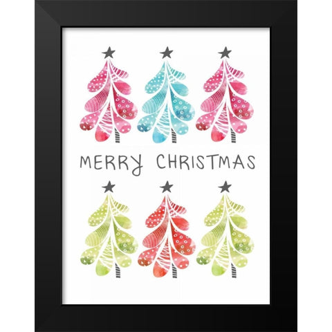 Christmas Trees Black Modern Wood Framed Art Print by Berrenson, Sara