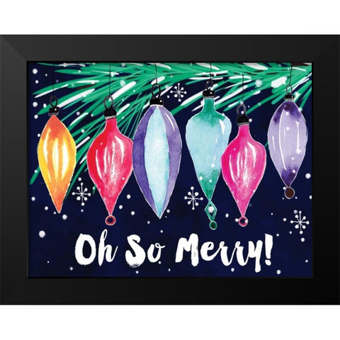 Oh So Merry Black Modern Wood Framed Art Print by Berrenson, Sara