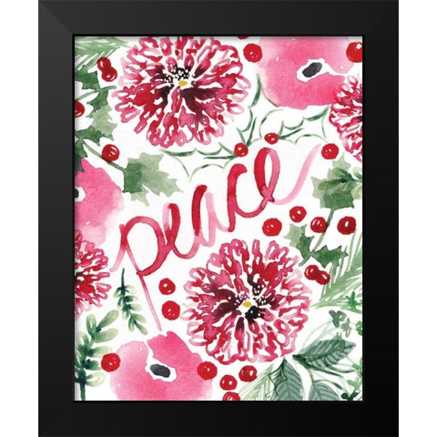 Christmas Floral I Black Modern Wood Framed Art Print by Berrenson, Sara
