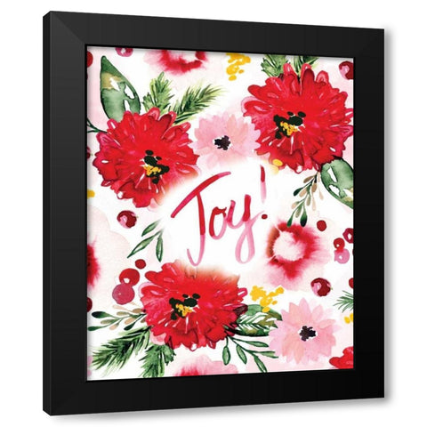 Christmas Floral II Black Modern Wood Framed Art Print by Berrenson, Sara