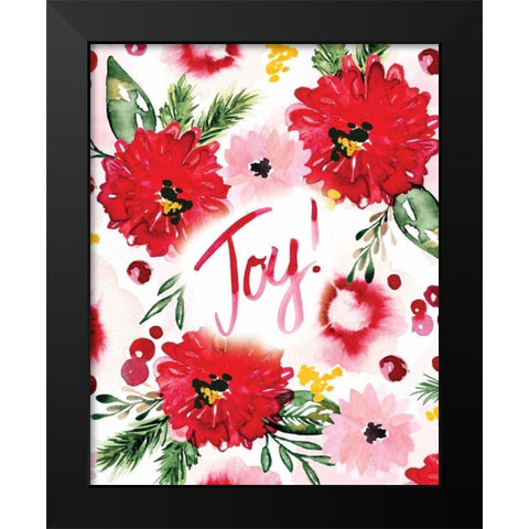 Christmas Floral II Black Modern Wood Framed Art Print by Berrenson, Sara
