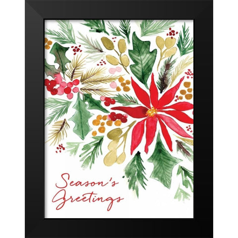 Poinsettia Pine Black Modern Wood Framed Art Print by Berrenson, Sara