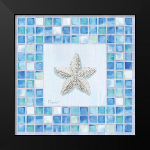 Mosaic Starfish Black Modern Wood Framed Art Print by Brent, Paul