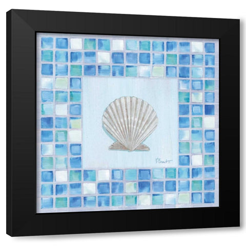 Mosaic Scallop Black Modern Wood Framed Art Print by Brent, Paul