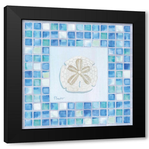 Mosaic Sanddollar Black Modern Wood Framed Art Print with Double Matting by Brent, Paul