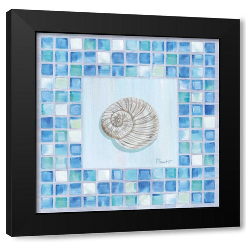 Mosaic Moonshell Black Modern Wood Framed Art Print with Double Matting by Brent, Paul