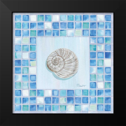 Mosaic Moonshell Black Modern Wood Framed Art Print by Brent, Paul