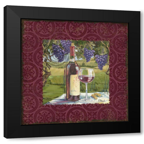 At the Vineyard Sq I Black Modern Wood Framed Art Print with Double Matting by Brent, Paul