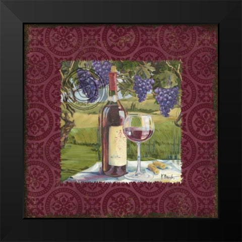 At the Vineyard Sq I Black Modern Wood Framed Art Print by Brent, Paul