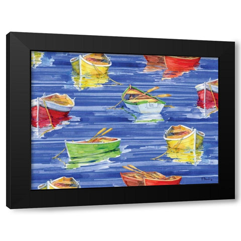 Rowboat Reflection Black Modern Wood Framed Art Print with Double Matting by Brent, Paul