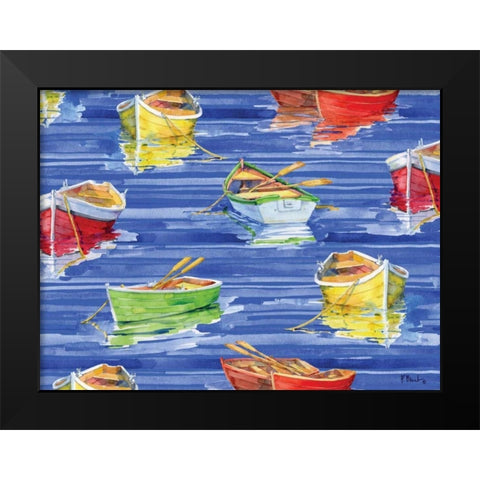 Rowboat Reflection Black Modern Wood Framed Art Print by Brent, Paul
