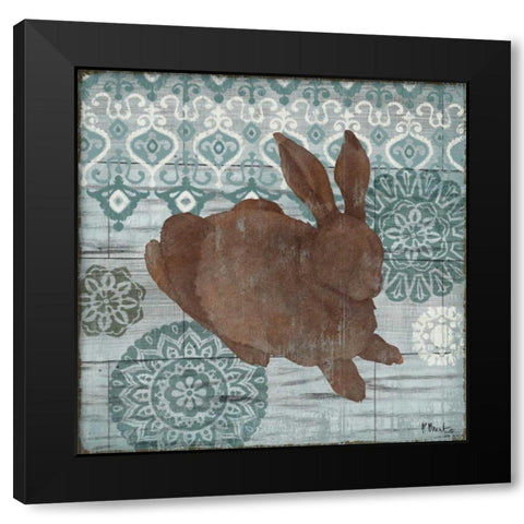 Woodland Ikat I Black Modern Wood Framed Art Print with Double Matting by Brent, Paul
