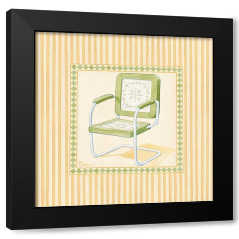 Retro Patio Chair II Black Modern Wood Framed Art Print with Double Matting by Brent, Paul