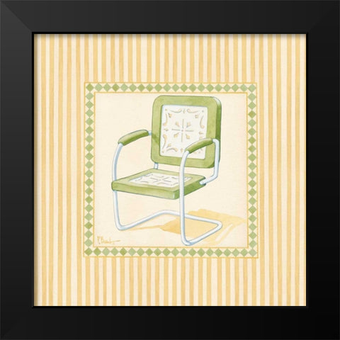 Retro Patio Chair II Black Modern Wood Framed Art Print by Brent, Paul