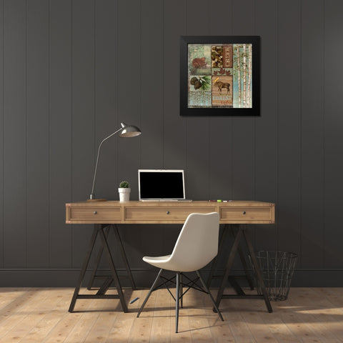 Moose Lodge Black Modern Wood Framed Art Print by Brent, Paul