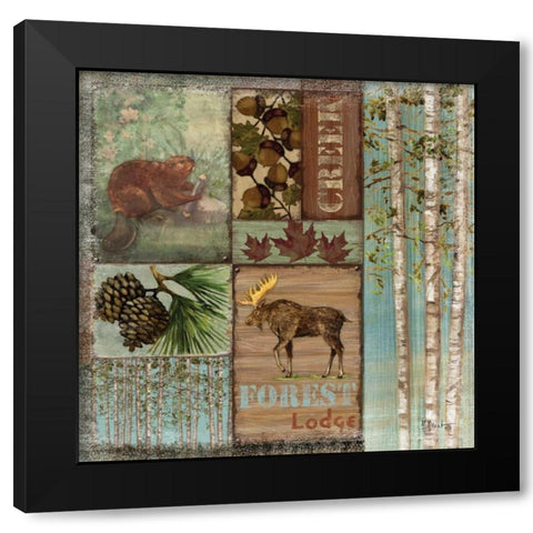Moose Lodge Black Modern Wood Framed Art Print by Brent, Paul
