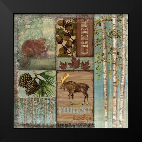 Moose Lodge Black Modern Wood Framed Art Print by Brent, Paul