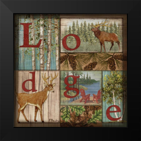 L is for Lodge Black Modern Wood Framed Art Print by Brent, Paul