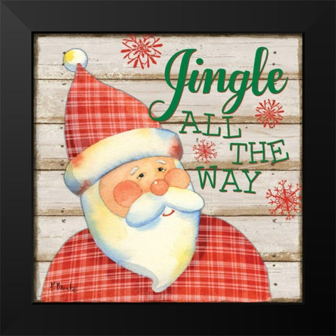 Jolly Santa III Black Modern Wood Framed Art Print by Brent, Paul