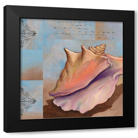 Sanibel Conch Black Modern Wood Framed Art Print with Double Matting by Brent, Paul