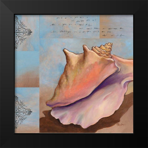 Sanibel Conch Black Modern Wood Framed Art Print by Brent, Paul