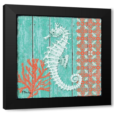 Coral Sea IV Black Modern Wood Framed Art Print by Brent, Paul