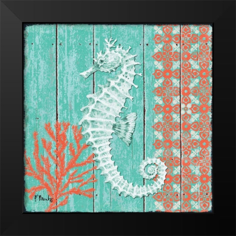 Coral Sea IV Black Modern Wood Framed Art Print by Brent, Paul