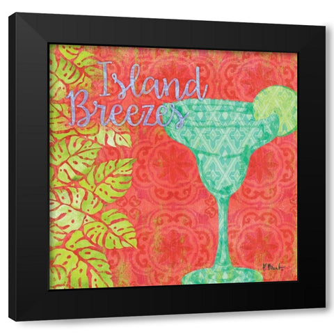 Island Breeze II Black Modern Wood Framed Art Print with Double Matting by Brent, Paul