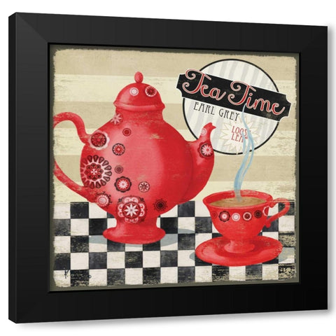 Tea Time I Black Modern Wood Framed Art Print by Brent, Paul