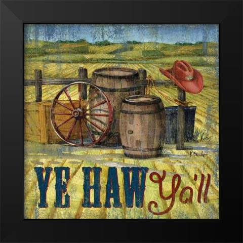 Howdy Partner II Black Modern Wood Framed Art Print by Brent, Paul