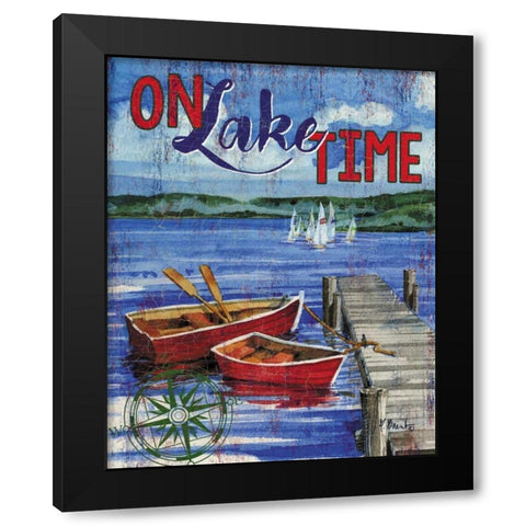 Lake Time Vertical I Black Modern Wood Framed Art Print with Double Matting by Brent, Paul