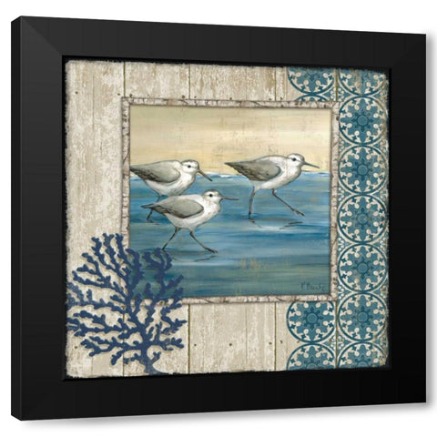 Sandpiper Shore I Black Modern Wood Framed Art Print by Brent, Paul