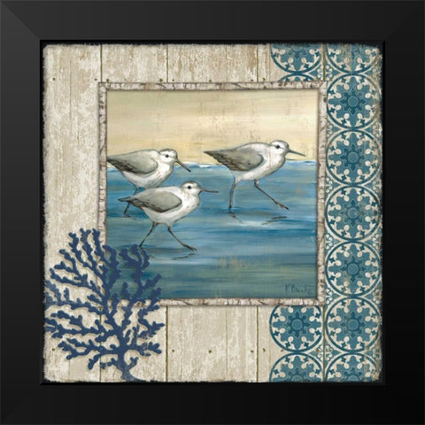 Sandpiper Shore I Black Modern Wood Framed Art Print by Brent, Paul
