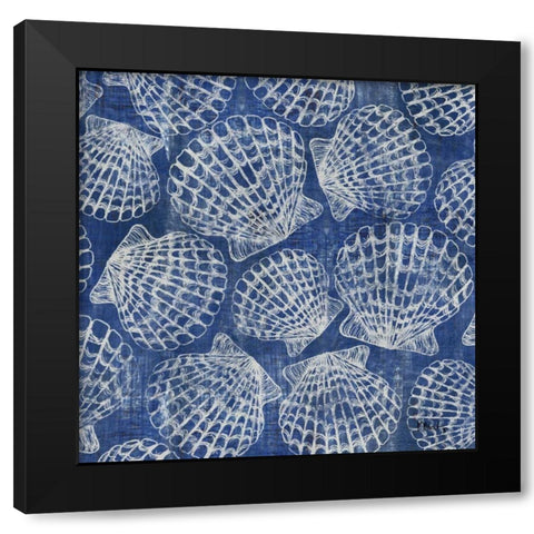 Maritime Shell Repeat III Black Modern Wood Framed Art Print by Brent, Paul