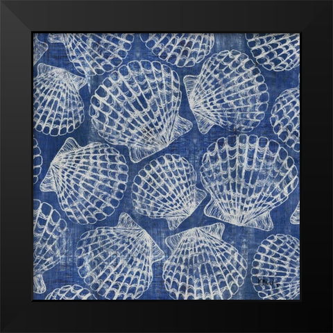 Maritime Shell Repeat III Black Modern Wood Framed Art Print by Brent, Paul