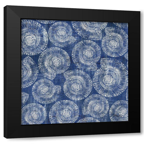Maritime Shell Repeat IV Black Modern Wood Framed Art Print with Double Matting by Brent, Paul