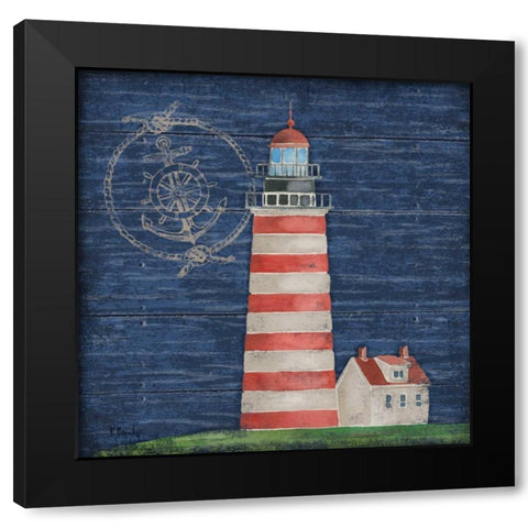Boothbay Lighthouse I Black Modern Wood Framed Art Print by Brent, Paul