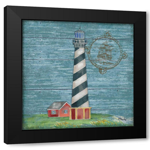 Boothbay Lighthouse IV Black Modern Wood Framed Art Print with Double Matting by Brent, Paul