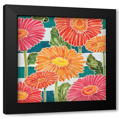 Gerbera Daisy Garden II Black Modern Wood Framed Art Print by Brent, Paul