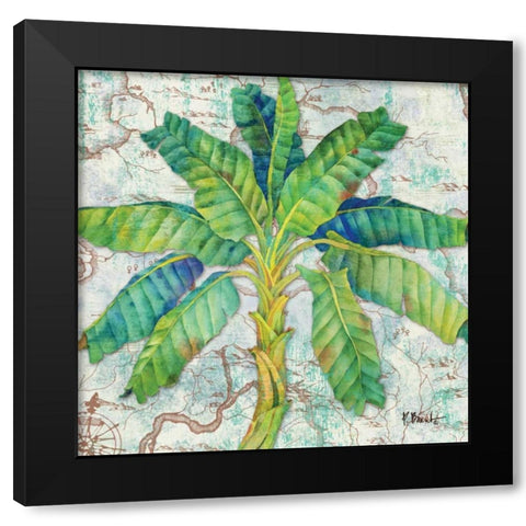 Aqueous Palm II Black Modern Wood Framed Art Print with Double Matting by Brent, Paul