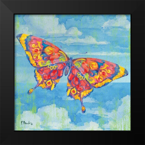 Wild Blue Butterfly Black Modern Wood Framed Art Print by Brent, Paul