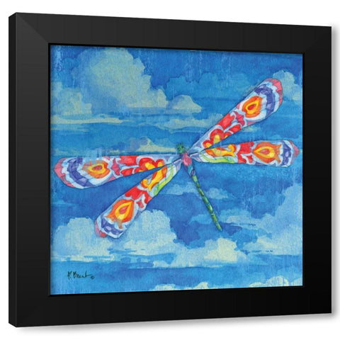 Wild Blue Dragonfly Black Modern Wood Framed Art Print by Brent, Paul